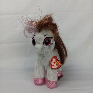Ty Beanie Boos Cinnamon Plush Pony Horse Pink Sparkle June Birthday 6" Tags 2018